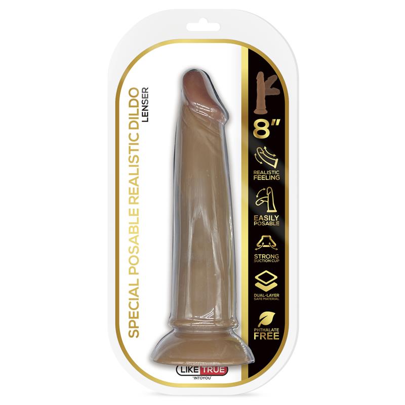 LIKETRUE Lenser Articulable-Posable Realistic Dildo 8" Brown